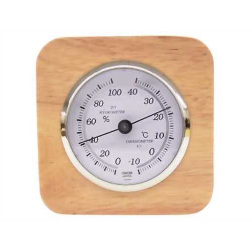 クレセル 天然木枠 温度計・湿度計 CR-620 【クレセル】