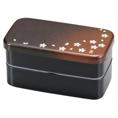 コレクション 長角二段弁当 茜桜赤 【たつみや漆器】