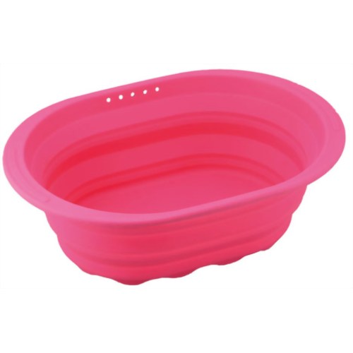 和平フレイズ スキッとシリコーン 小判型洗い桶 ピンク SR-4881 【和平フレイズ】