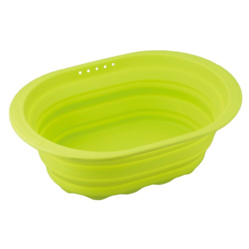 和平フレイズ スキッとシリコーン 小判型洗い桶 グリーン SR-4882 【和平フレイズ】
