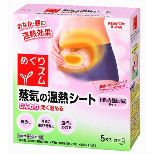 めぐりズム 蒸気の温熱シート 下着の内側面に貼るタイプ 5枚入【花王】