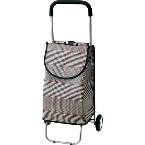 マキライフテック ショッピングカート 茶チェック GC-87BR