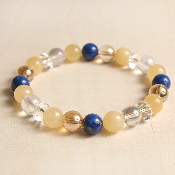 【パワーストーン　天然石　アクセサリー　デザイン　ジュエリー】群青のラピスラズリのデザインブレスレット