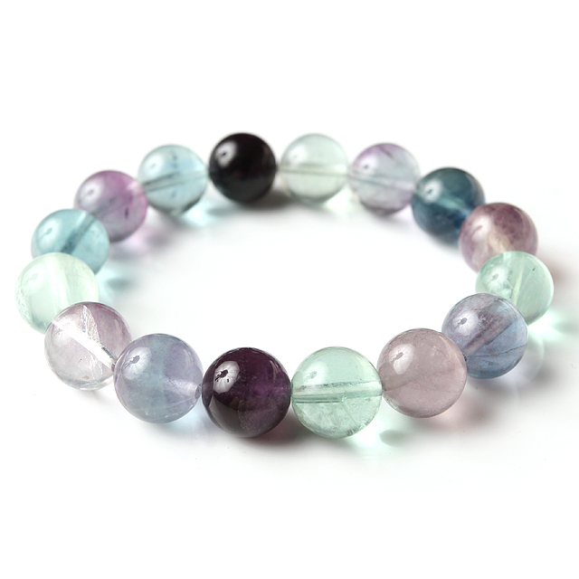 【パワーストーン　天然石　アクセサリー　デザイン　ジュエリー】大粒12ミリ★レインボーフローライトブレスレット
