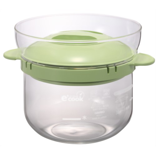 ハリオ レンジでごはん一合炊き XRCN-1AG アスパラグリーン ごはん1合用 【ハリオグラス】