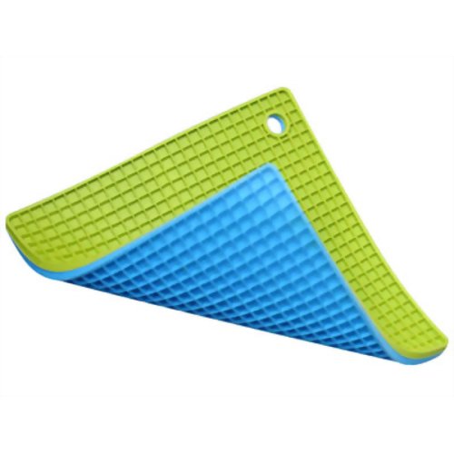 グリッド鍋敷きデュオ(グリーン/ブルー) 【川嶋工業】