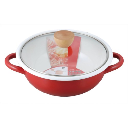 ニューDo!なべ 土鍋風ホーロー鍋 20cm レッド DR-4772 【和平フレイズ】