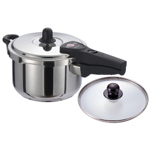 ワンダーシェフ レギュラー 片手圧力鍋 4.5L (蒸しす・ガラス蓋・クッキングガイド付) 602633 【ワンダーシェフ】