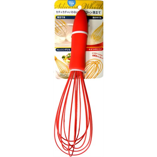 カチャカチャいわないシリコーン泡立て レッド 【マーナ】