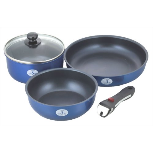 和平フレイズ ブレビット IH対応着脱ハンドルトリオセット ブルー BR-5019 【和平フレイズ】