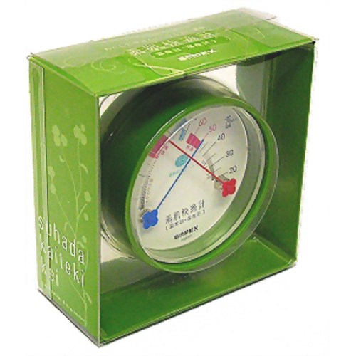 【熱中症　暑さ対策】熱中症計エンペックス 素肌快適計(温度計・湿度計) TM-4713 フォレストグリーン　【エンペックス気象計】