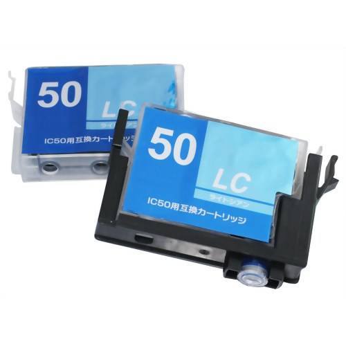 アクティス エプソンIC50対応 インクタンク交換方式 汎用インクカートリッジ 2個パック ライトシアン EIE50R2LC 【アクティス】