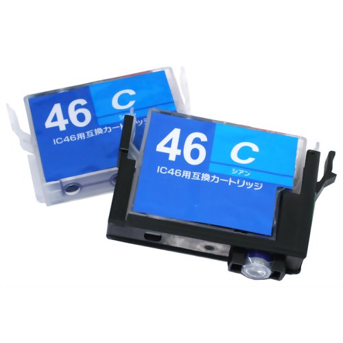 アクティス エプソンIC46対応 インクタンク交換方式 汎用インクカートリッジ 2個パック シアン EIE46R2C 【アクティス】