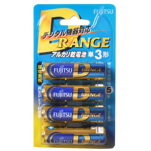 FUJITSU アルカリ乾電池 D-RANGE 単3*4P 【FDK】