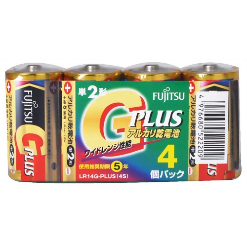 FUJITSU アルカリ乾電池 G-PLUS 単2*4P 【FDK】