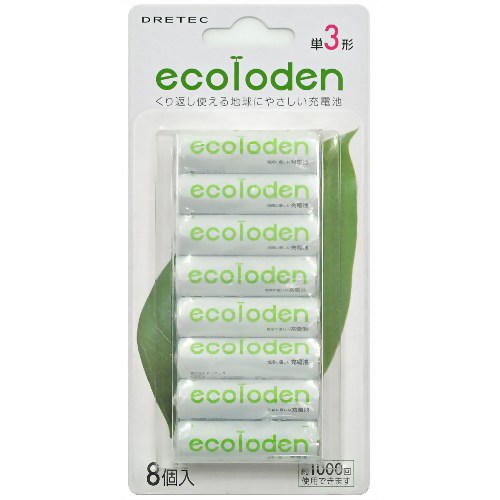 ドリテック 単3形充電池 エコロでん 8本パック RB-308GN 【ドリテック】